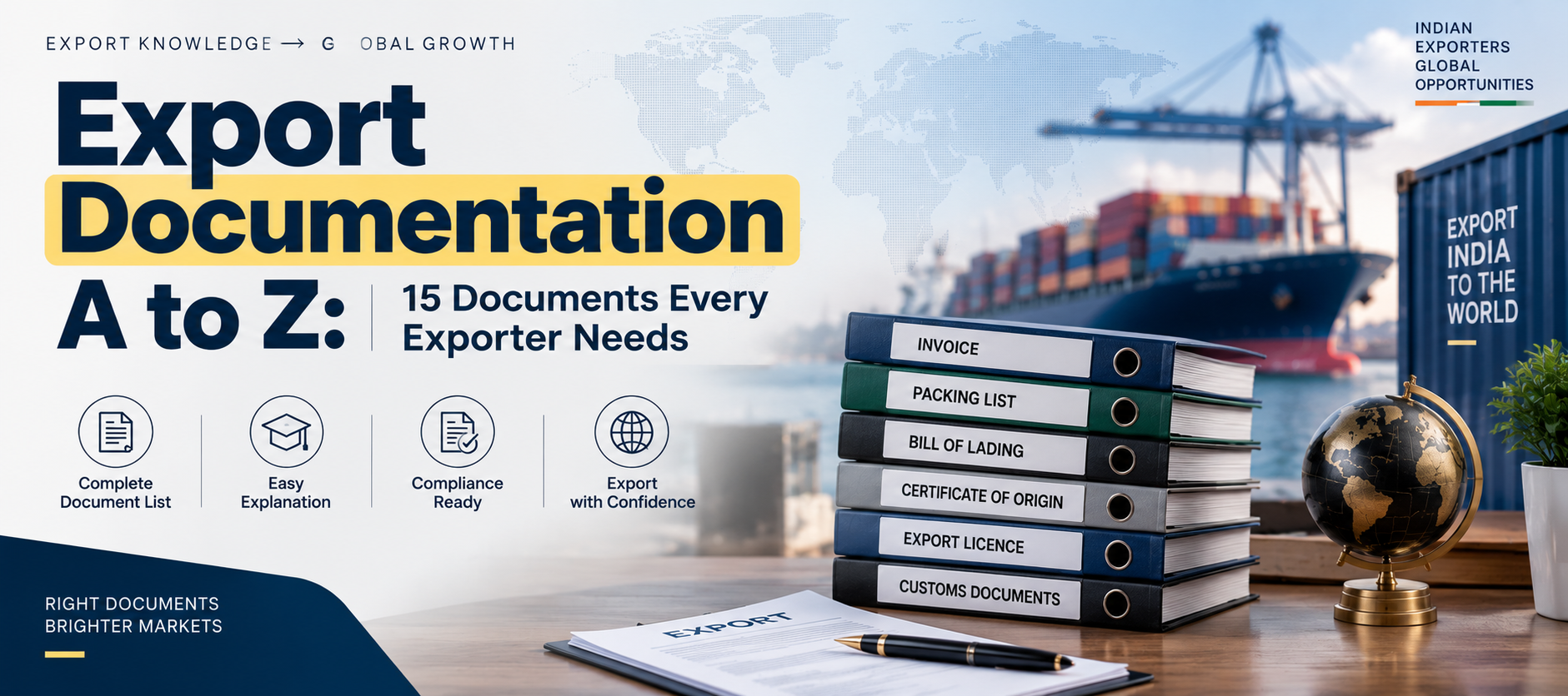Export documentation checklist for Indian exporters — 15 essential documents every exporter needs to know